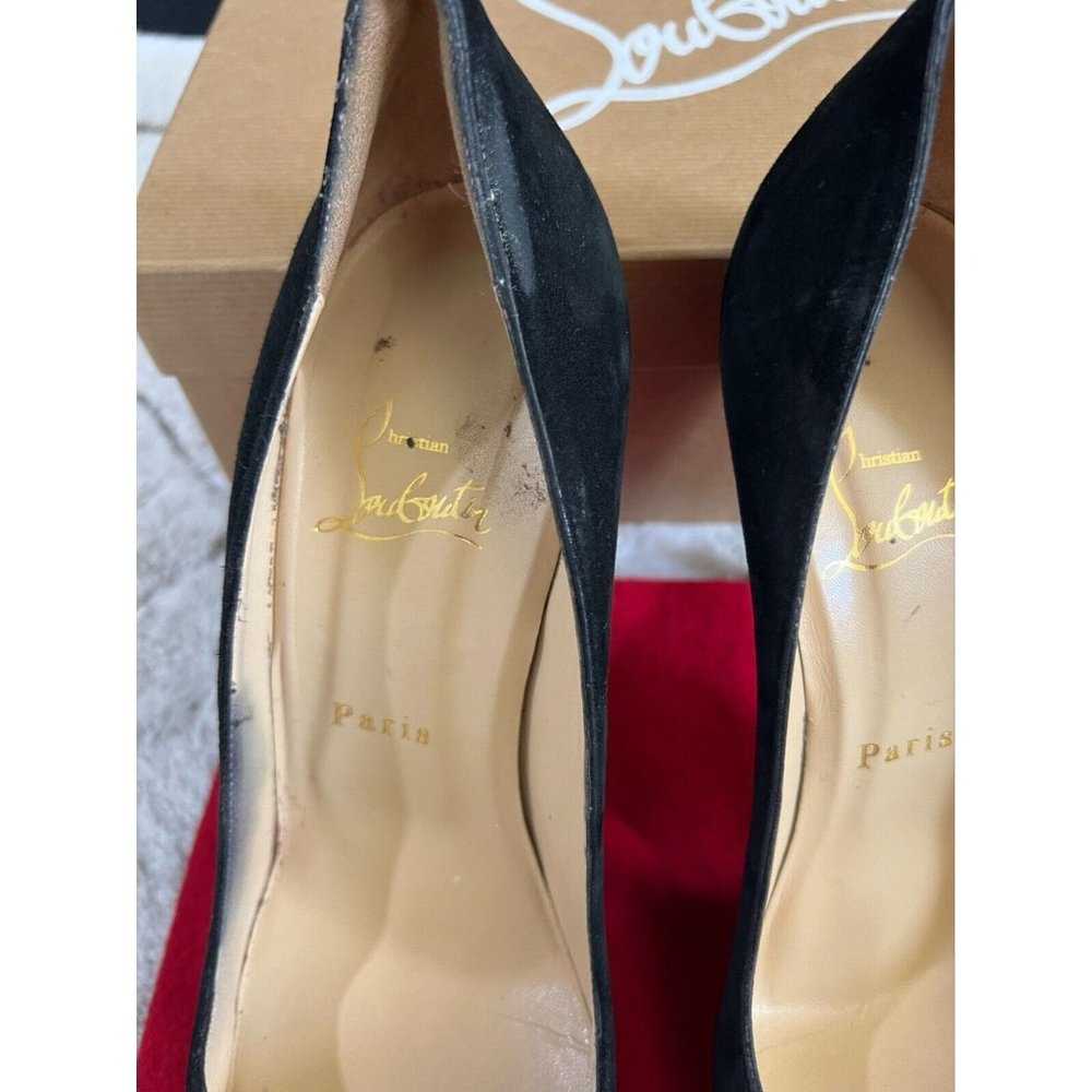 Christian Louboutin Pumps Stiletto Pointed Toe Pump Black Gold 38.5 - Picture 3 of 12